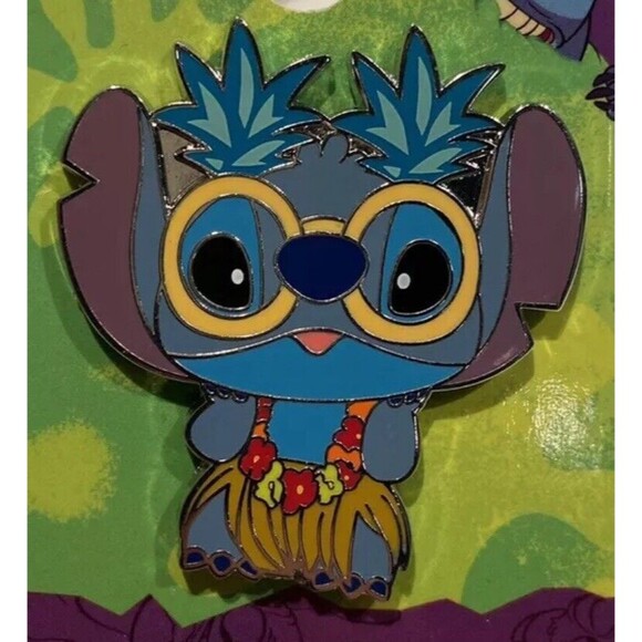 Disney Trading Pin - Lilo And Stitch - Luau Stitch With Glasses Lei By Monogram - Picture 4 of 4